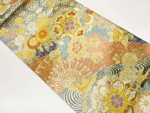 蜀江文に華紋・花々・鳳凰模様織出し袋帯